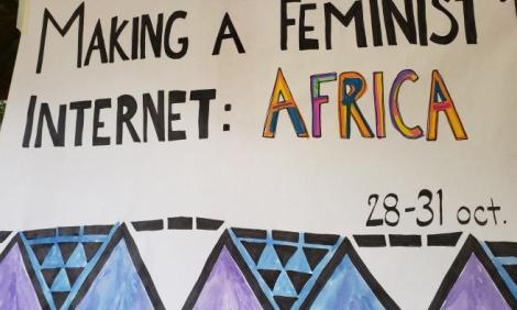 Poster with the legend: Making a Feminist Internet: Africa